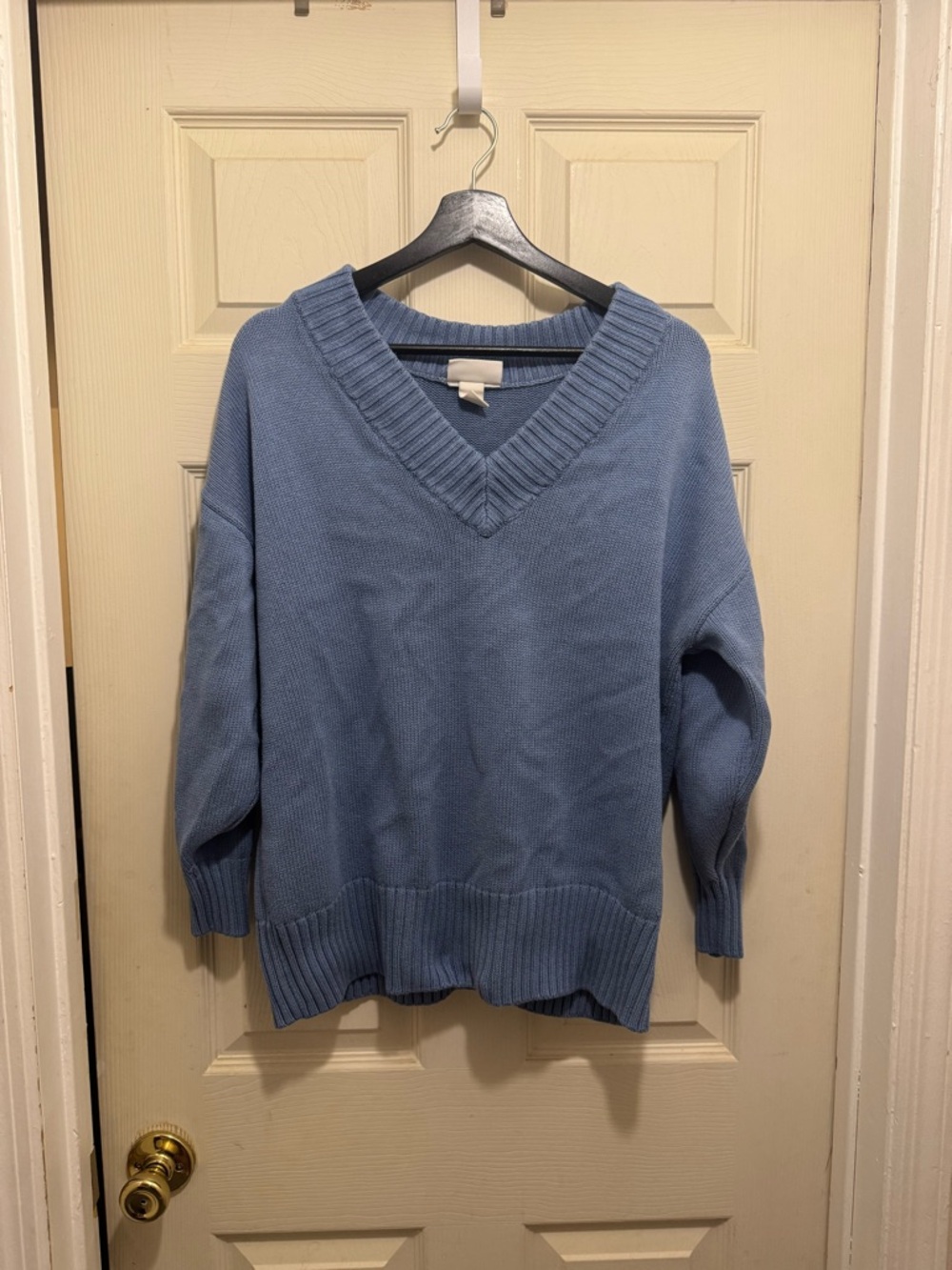 Classic V-Neck Women's Sweater in Light Blue